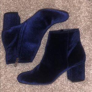 Rebel by Zigi Blue Velvet Booties